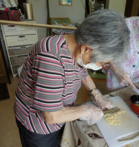 流しそうめん薬味作り