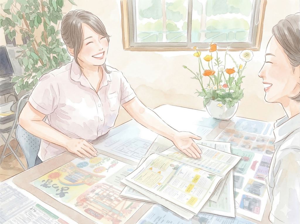 ケアプランセンターあおい　介護の相談中